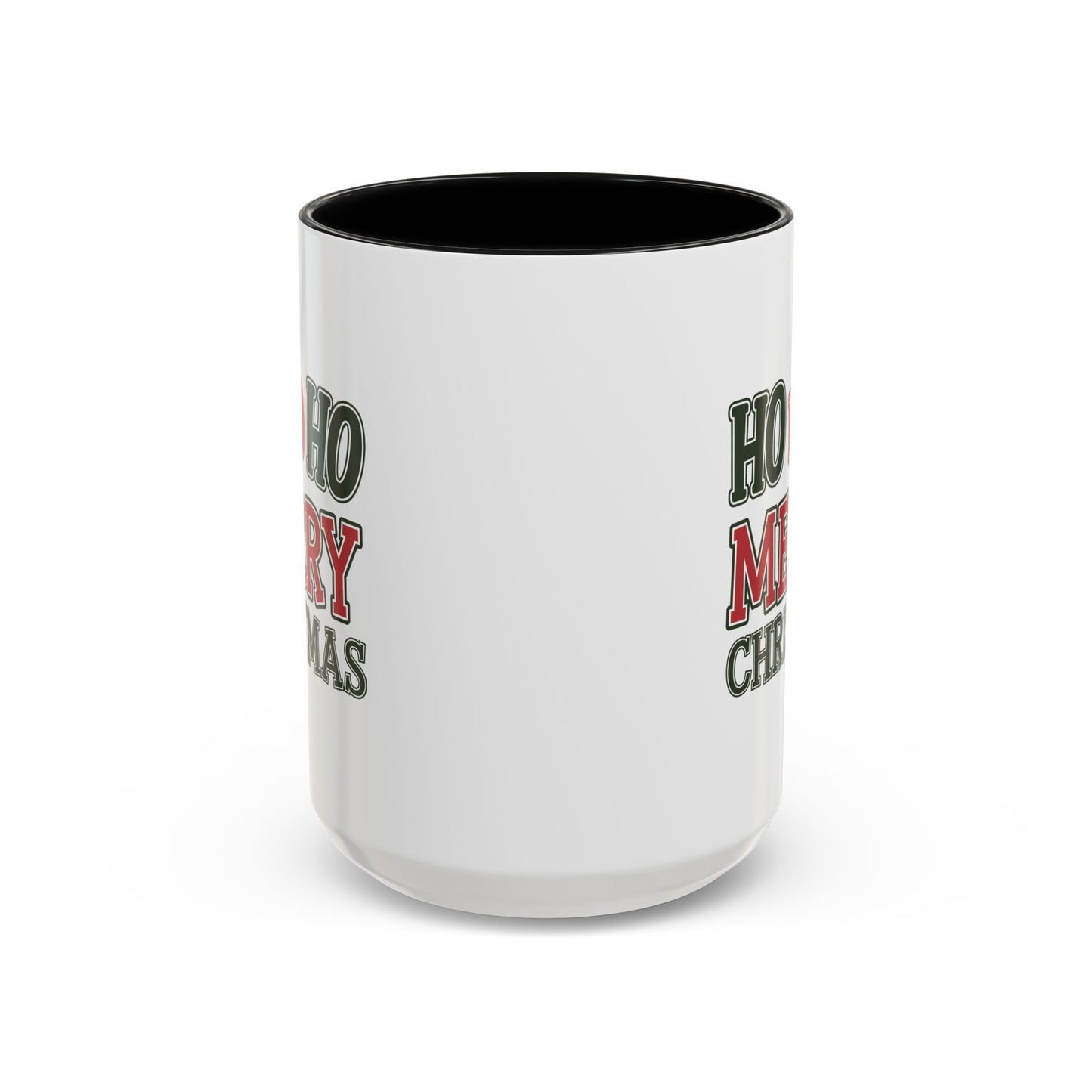 Christmas Mug - Ho Ho Ho Merry Christmas Green & Red Text
