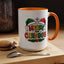 Christmas Mug - Merry Christmas Red Yellow & Green Text Green & Red Hat