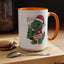 Christmas Mug - Merry Christmas Red Text Dinosaur Tree