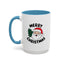 Christmas Mug - Merry Christmas Black Text Santa Tree