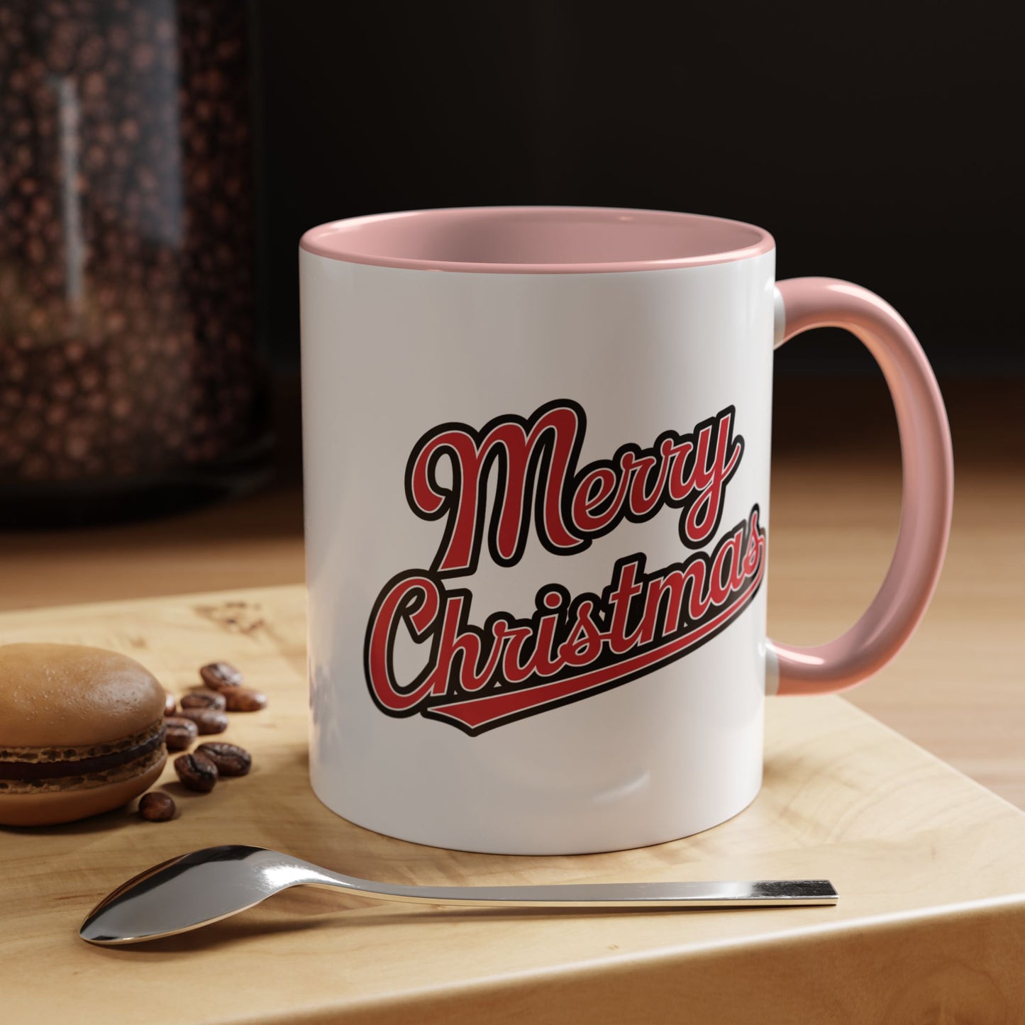 Christmas Mug - Merry Christmas Red & Black Baseball Text