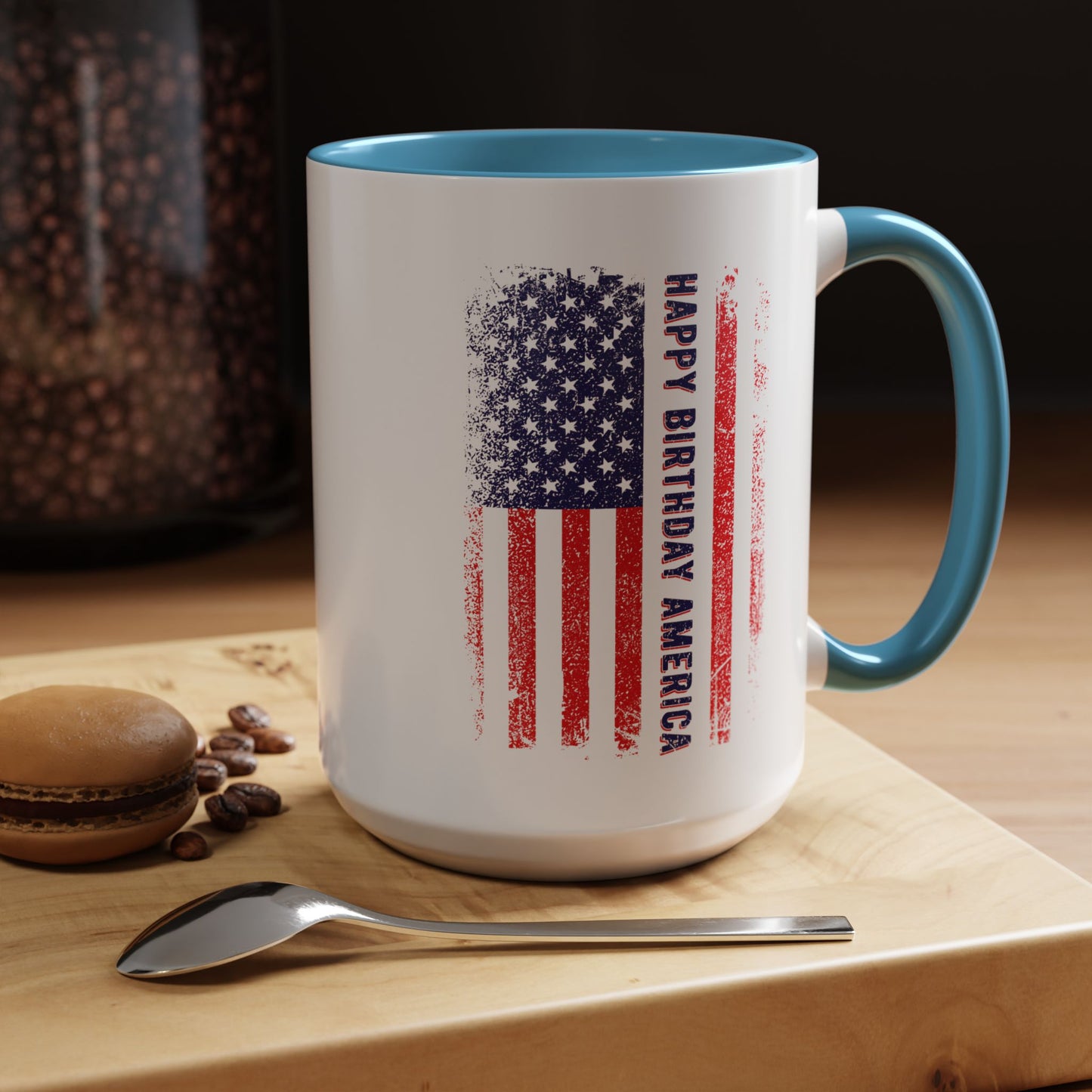 4th of July Mug - Happy Birthday America Flag