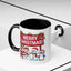 Christmas Mug - Merry Christmas White Text Reindeer Snowmen Penguin