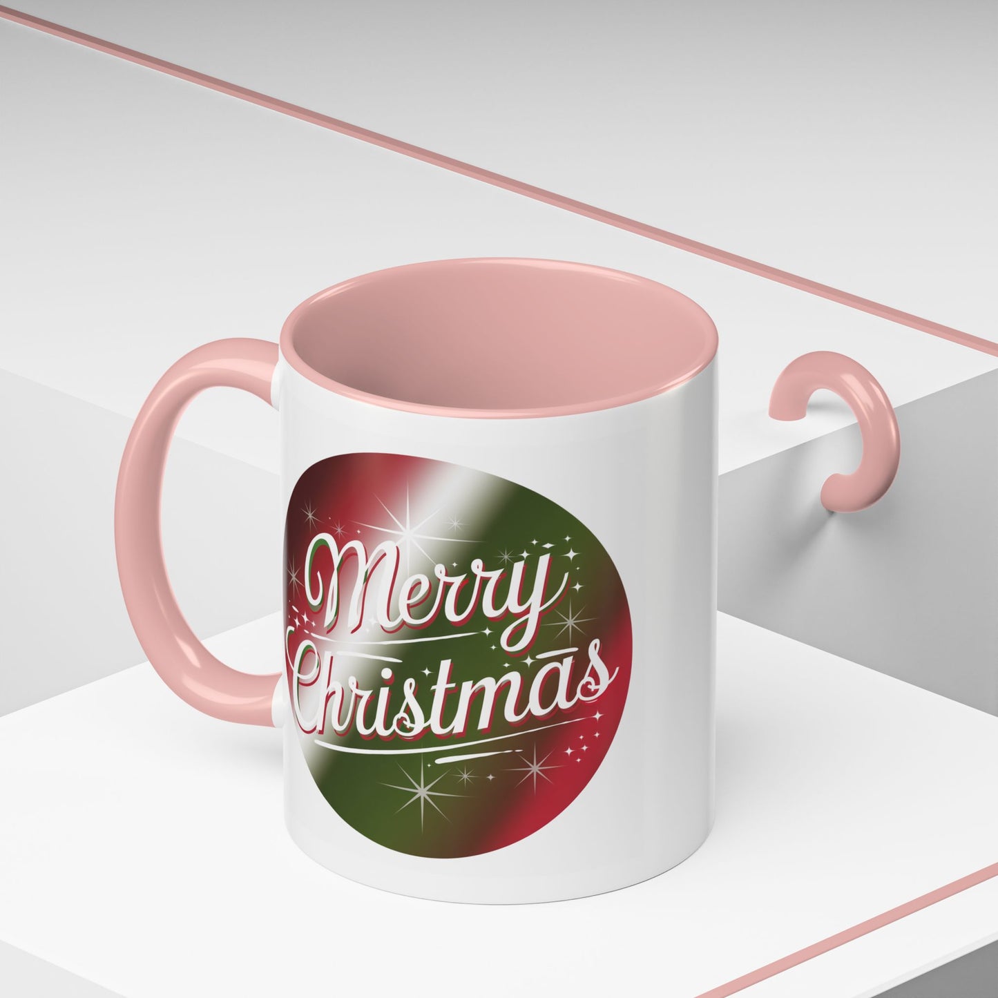 Christmas Mug - Merry Christmas White and Red Text Decoration