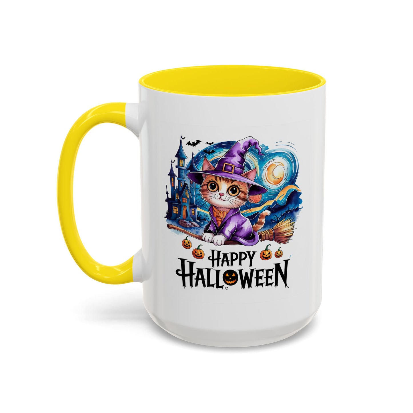 Halloween Mug - Happy Halloween Cat Witch
