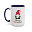 Christmas Mug - Merry Christmas Green & Red Text Gnome Candy Cane