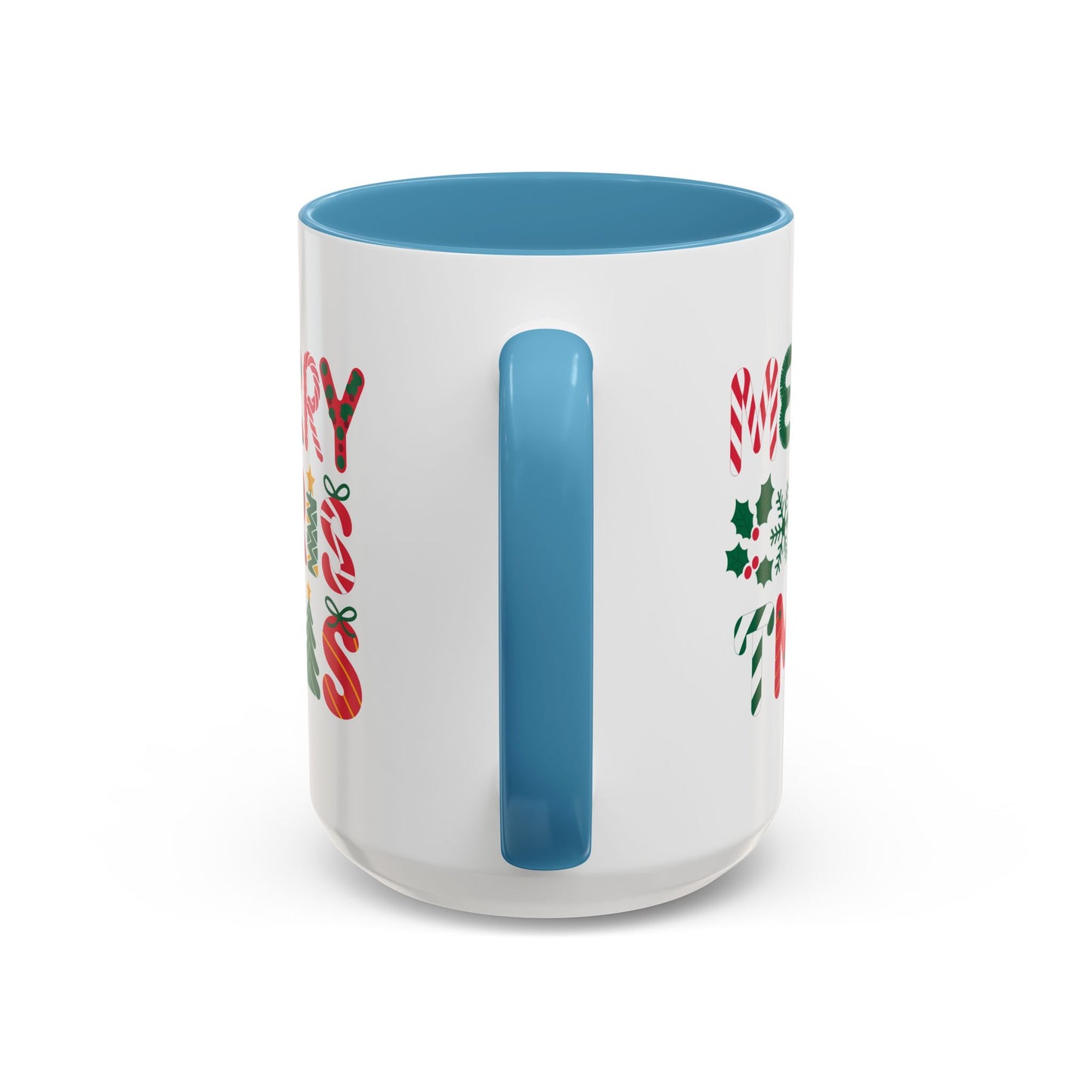 Christmas Mug - Merry Christmas Red Green & Gold Decorative Text