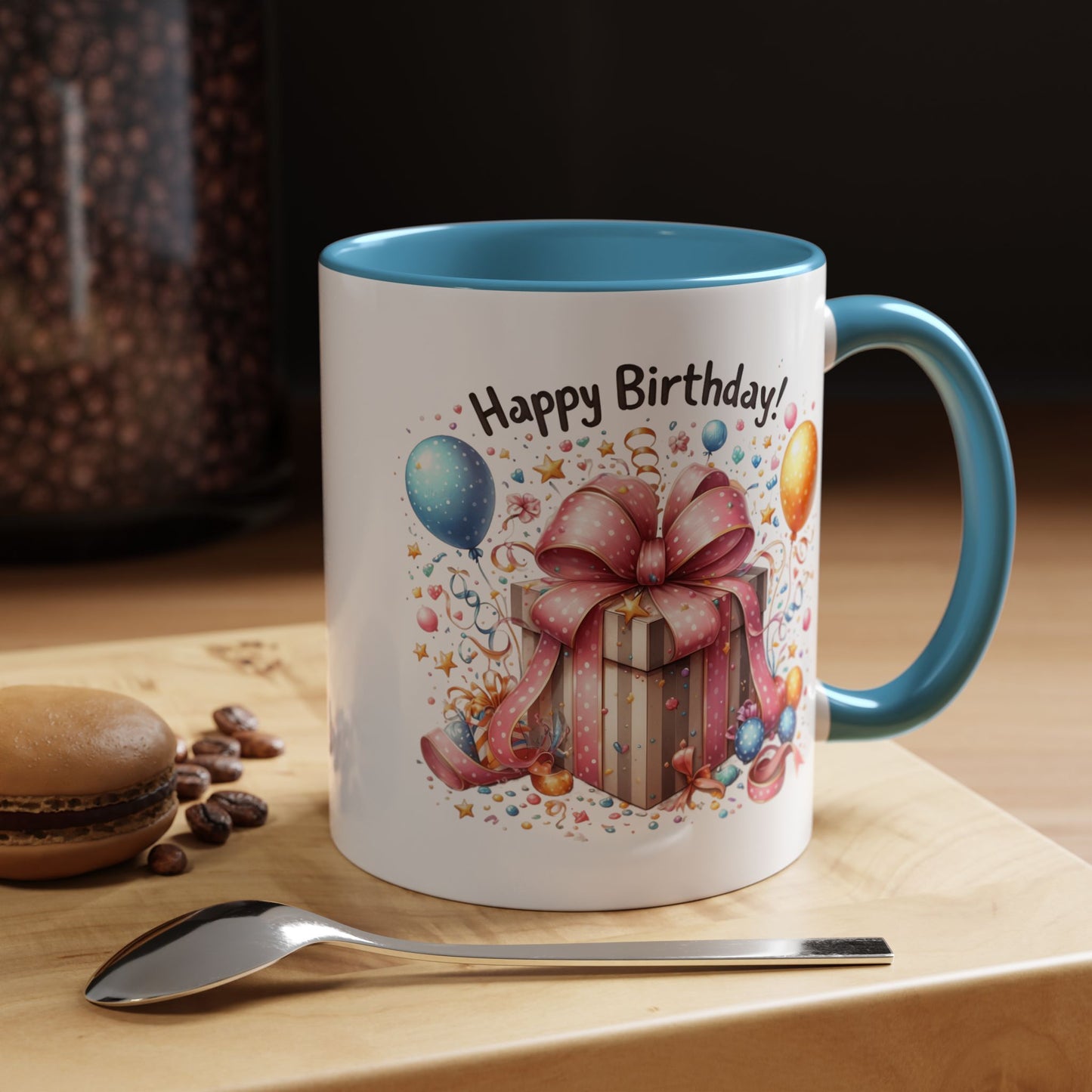 Birthday Mug - Happy Birthday Pink Ribbon Present