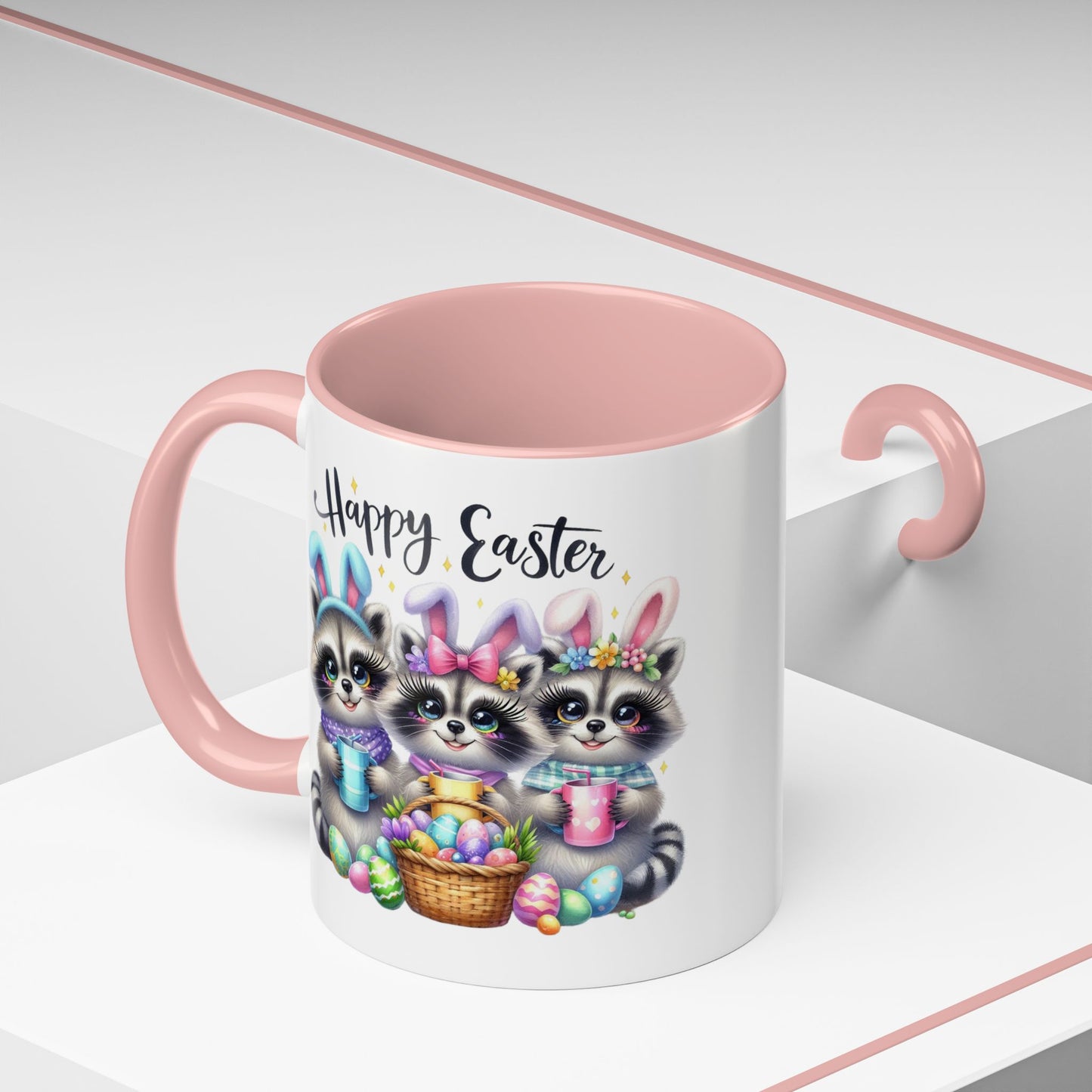 Easter Mug - Happy Easter Racoons