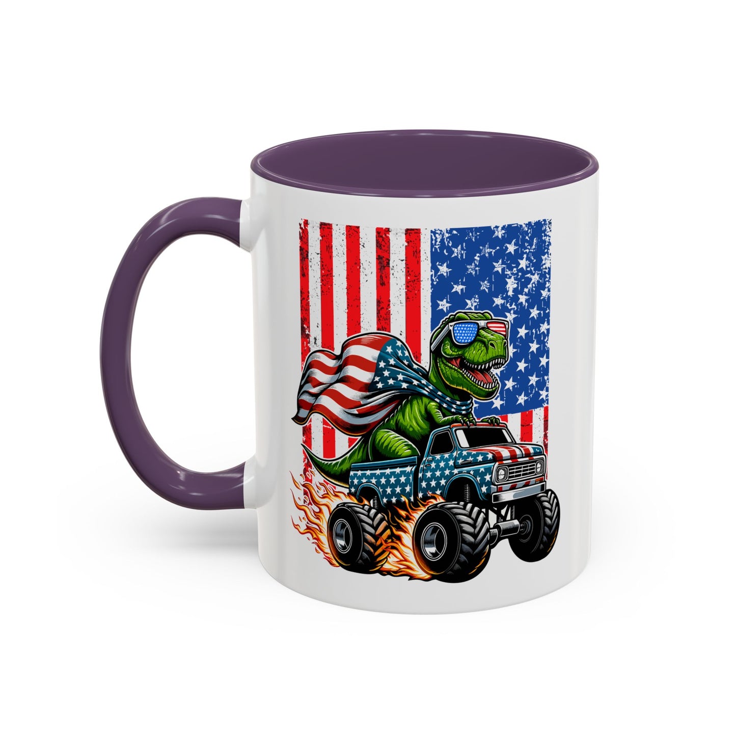 4th of July Mug - T Rex Riding Monster Truck