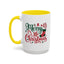 Christmas Mug - Merry Christmas Green & Red Text Star Candy Cane Stocking Snowflake
