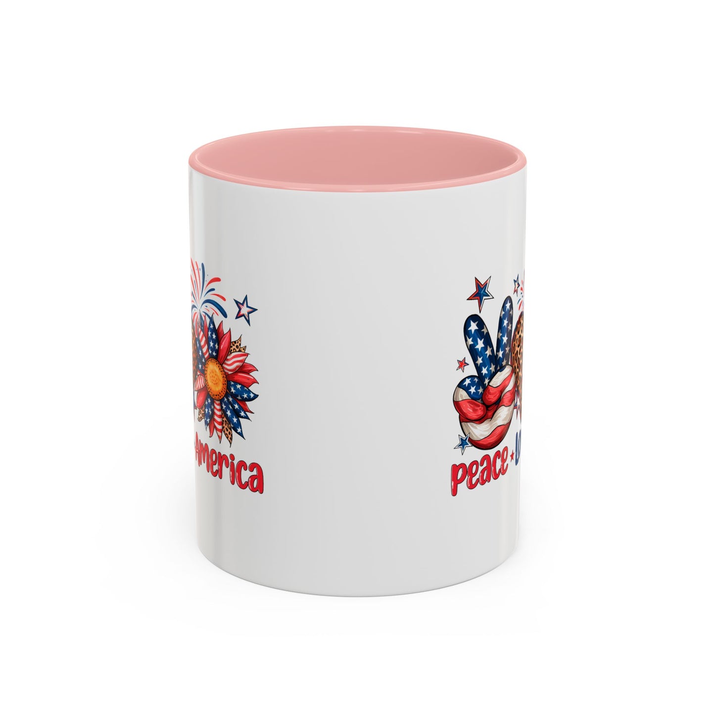 4th of July Mug - Peace Love America
