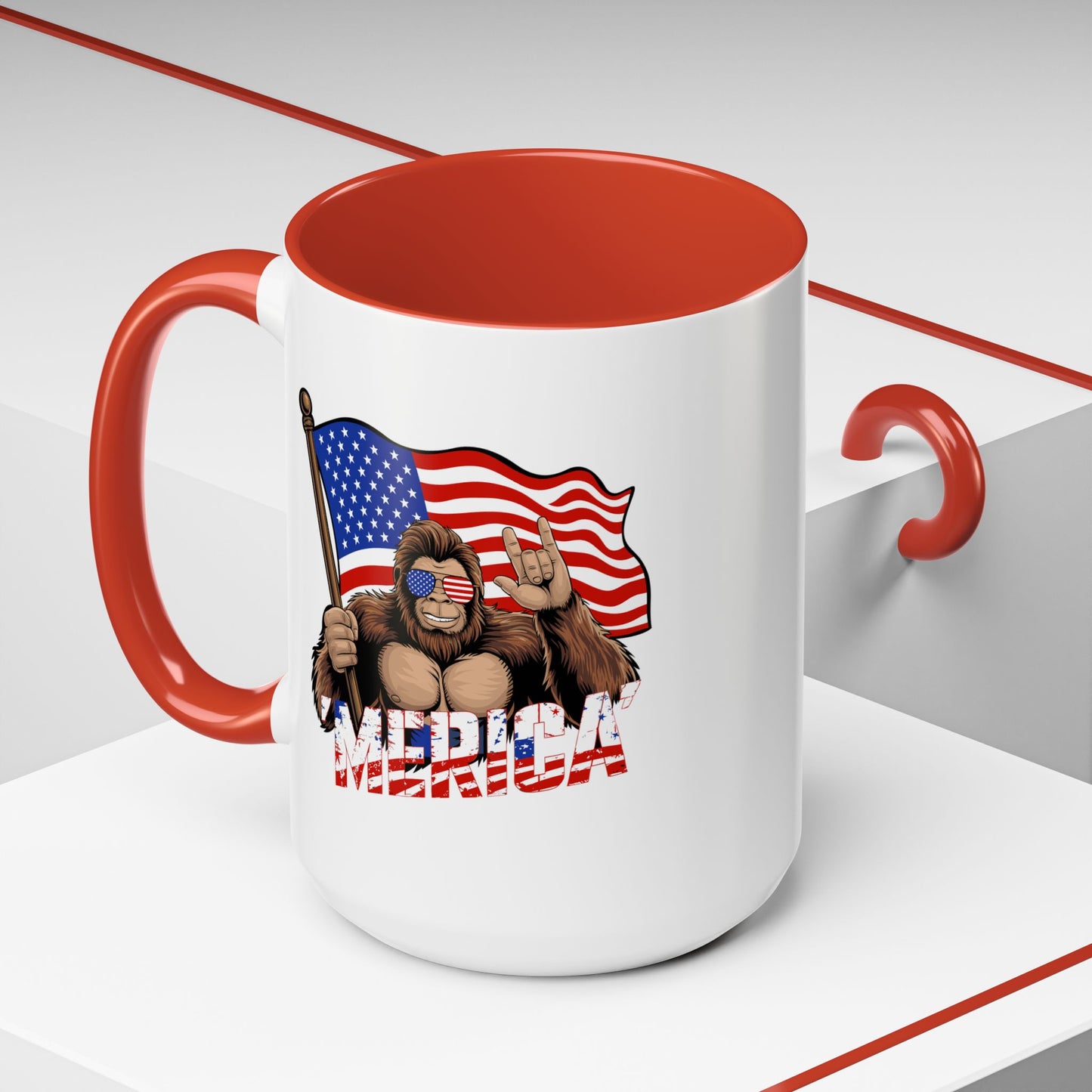 4th of July Mug - Bigfoot USA Flag