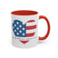 4th of July Mug - God Bless America Flag Heart