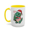 Christmas Mug - Merry Christmas Red Text Dinosaur Tree