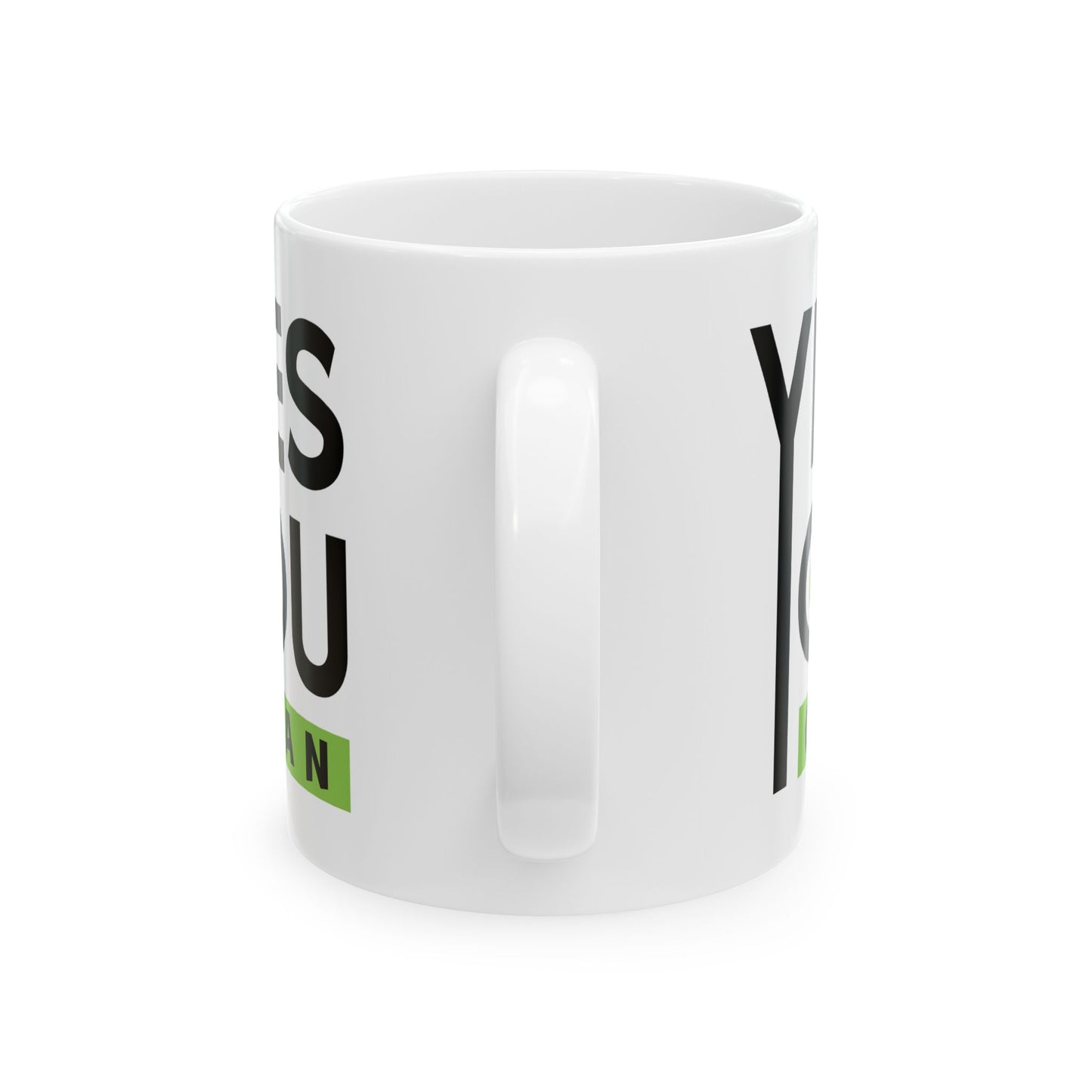 Motivation Mug - Yes You Can Black & Green