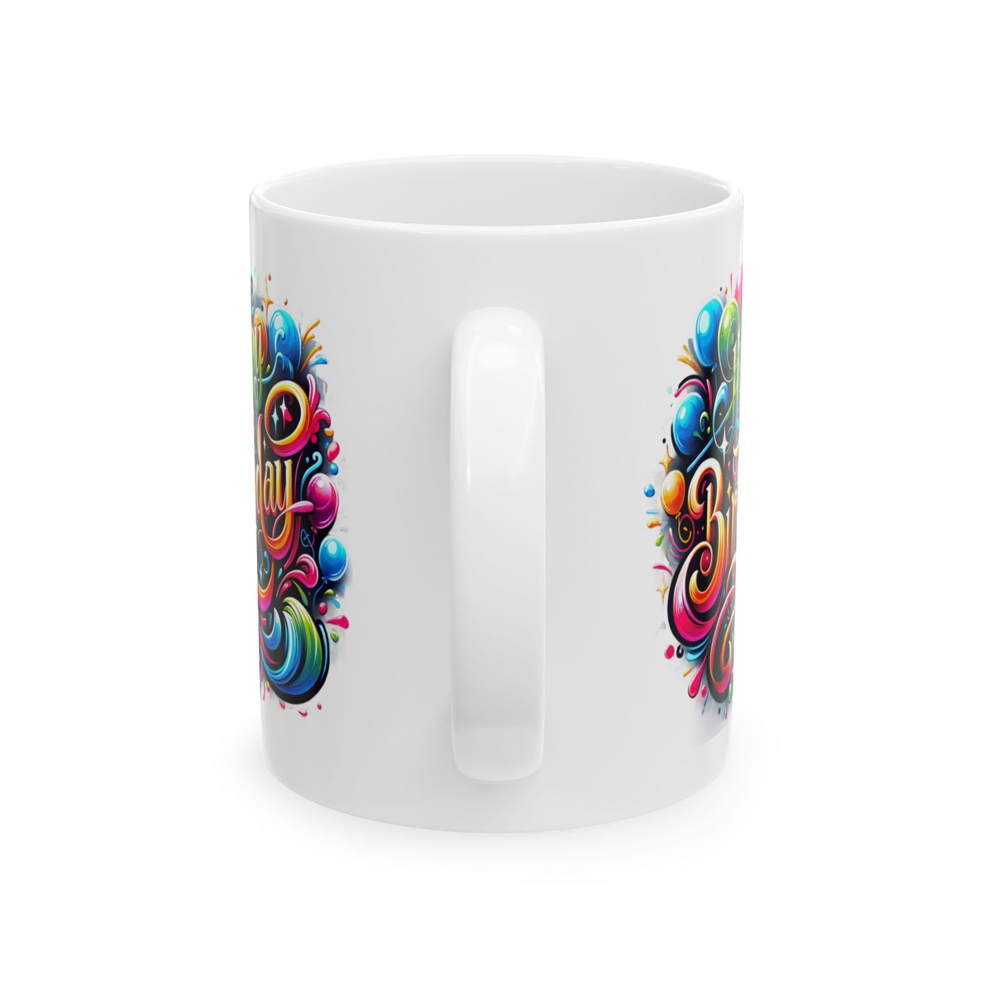 Birthday Mug - Happy Birthday Swish