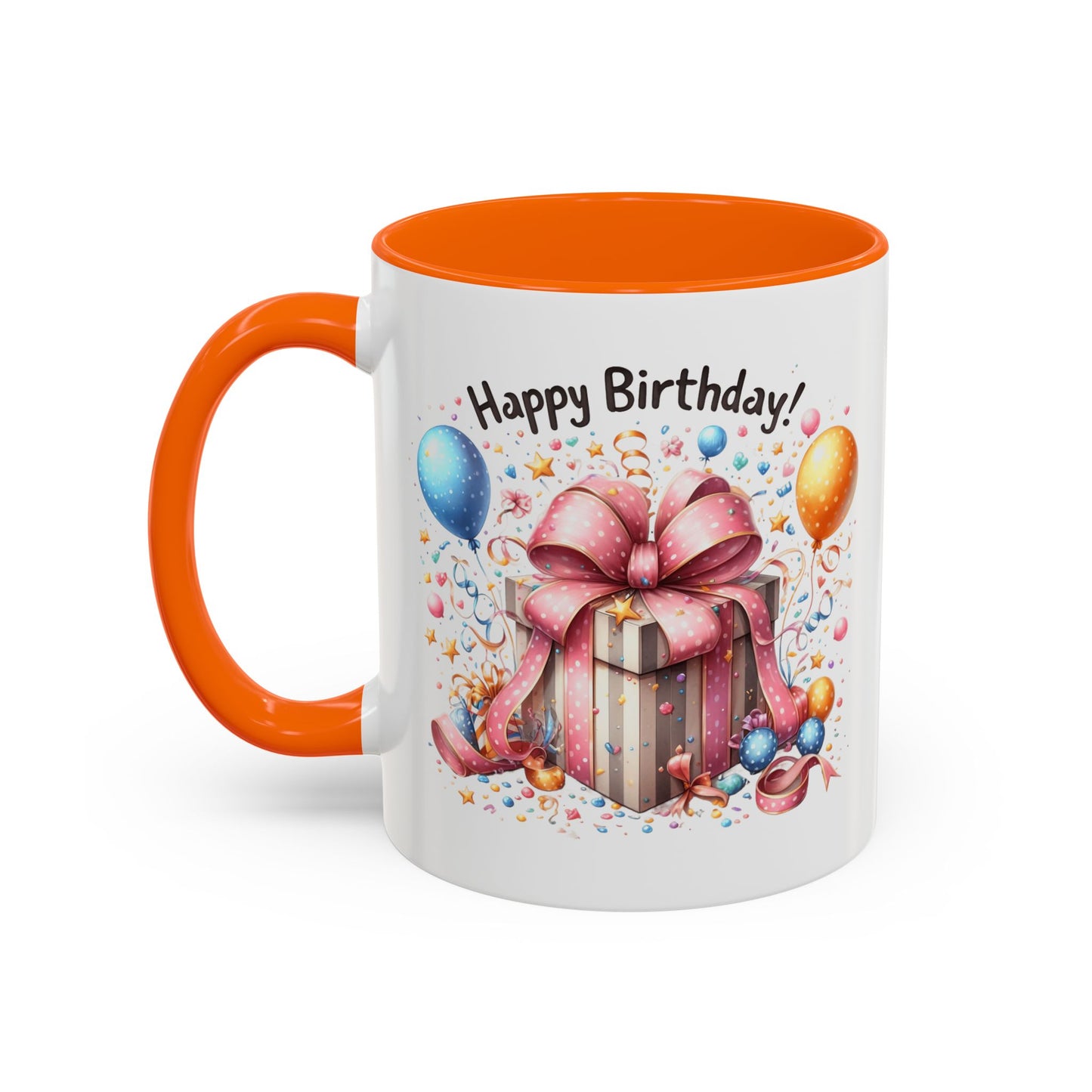 Birthday Mug - Happy Birthday Pink Ribbon Present
