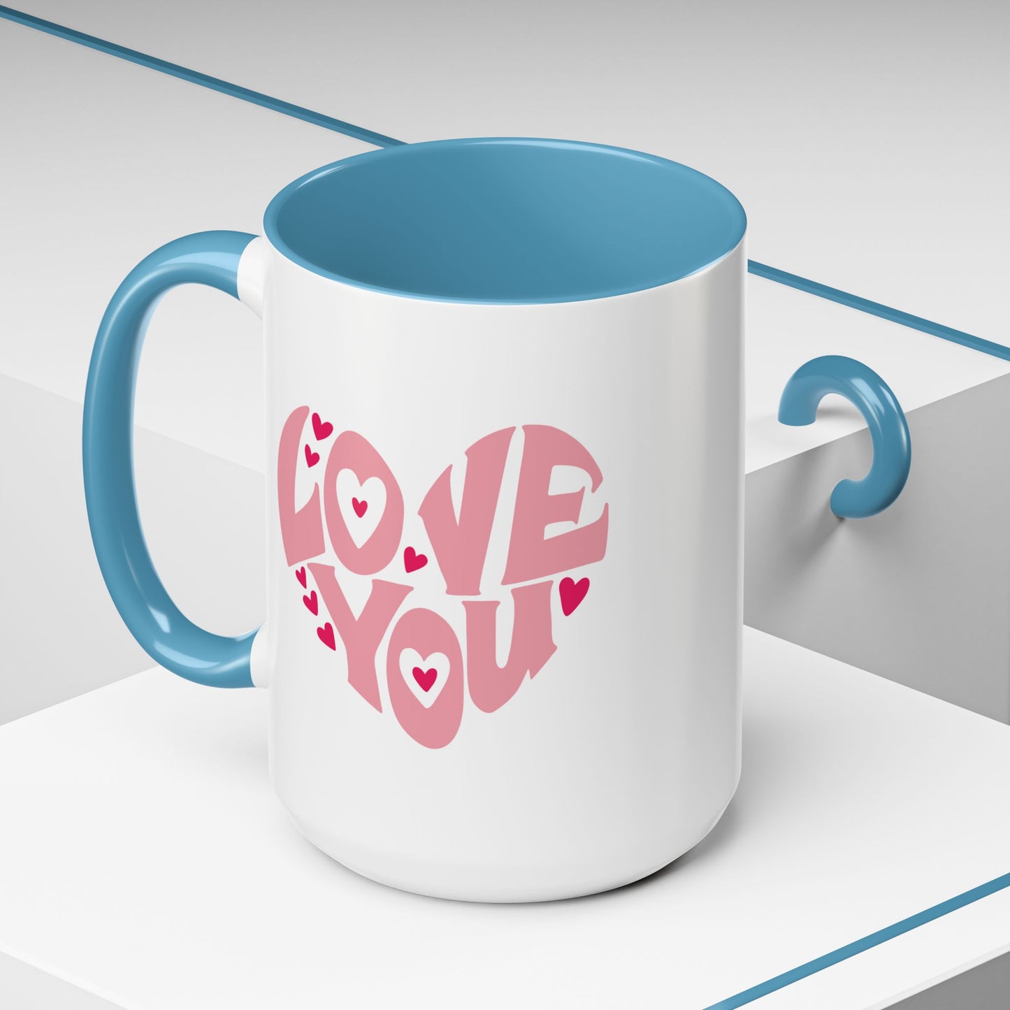 Valentine's Day Mug - Love You Heart Lettering