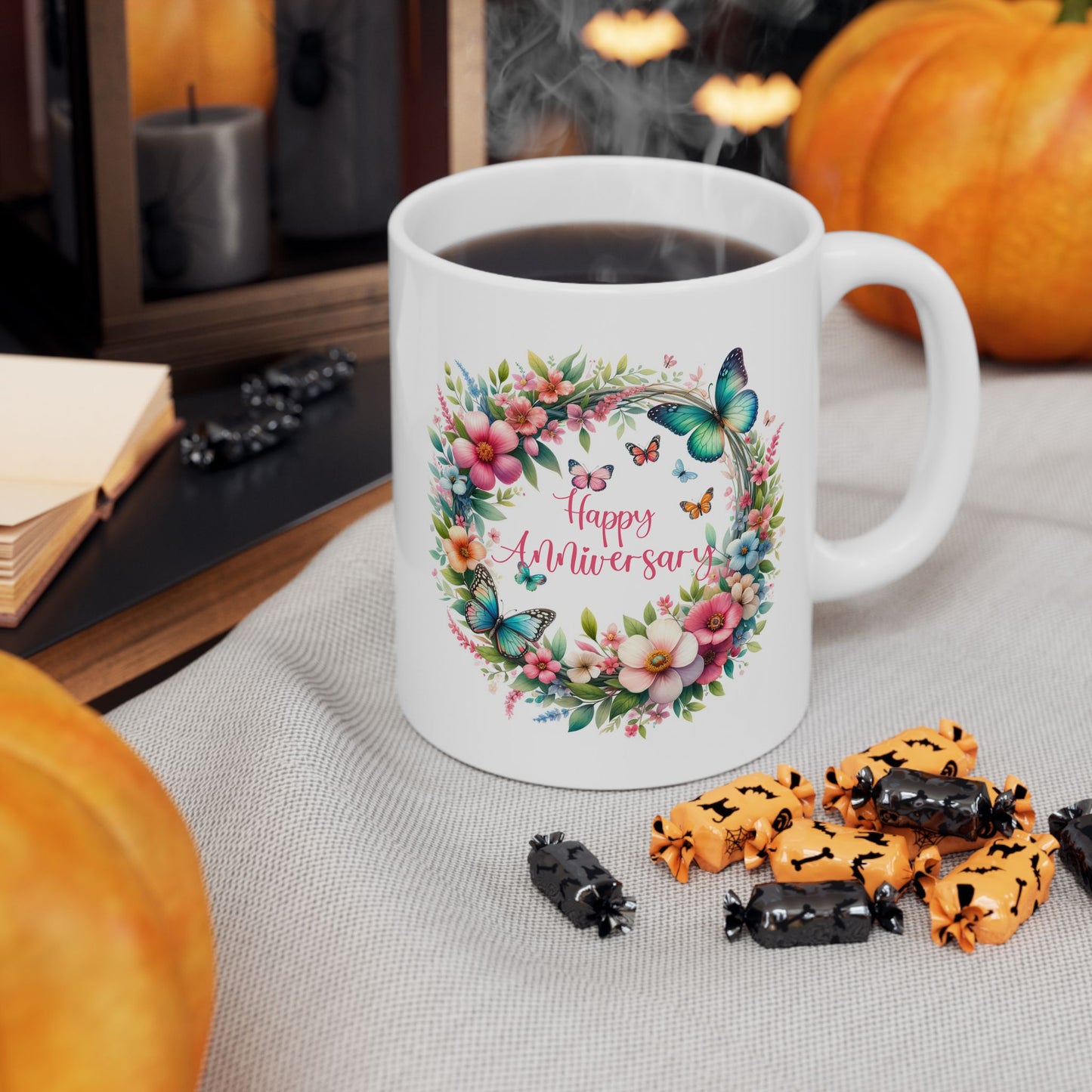 Anniversary Mug - Happy Anniversary Butterflies