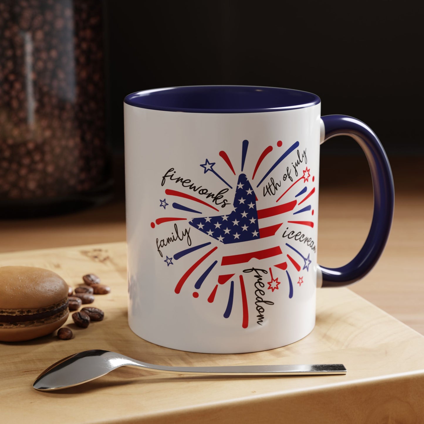 4th of July Mug - Star Flag Fireworks