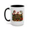 Christmas Mug - Merry Christmas Gold Text Santa Point Ornaments