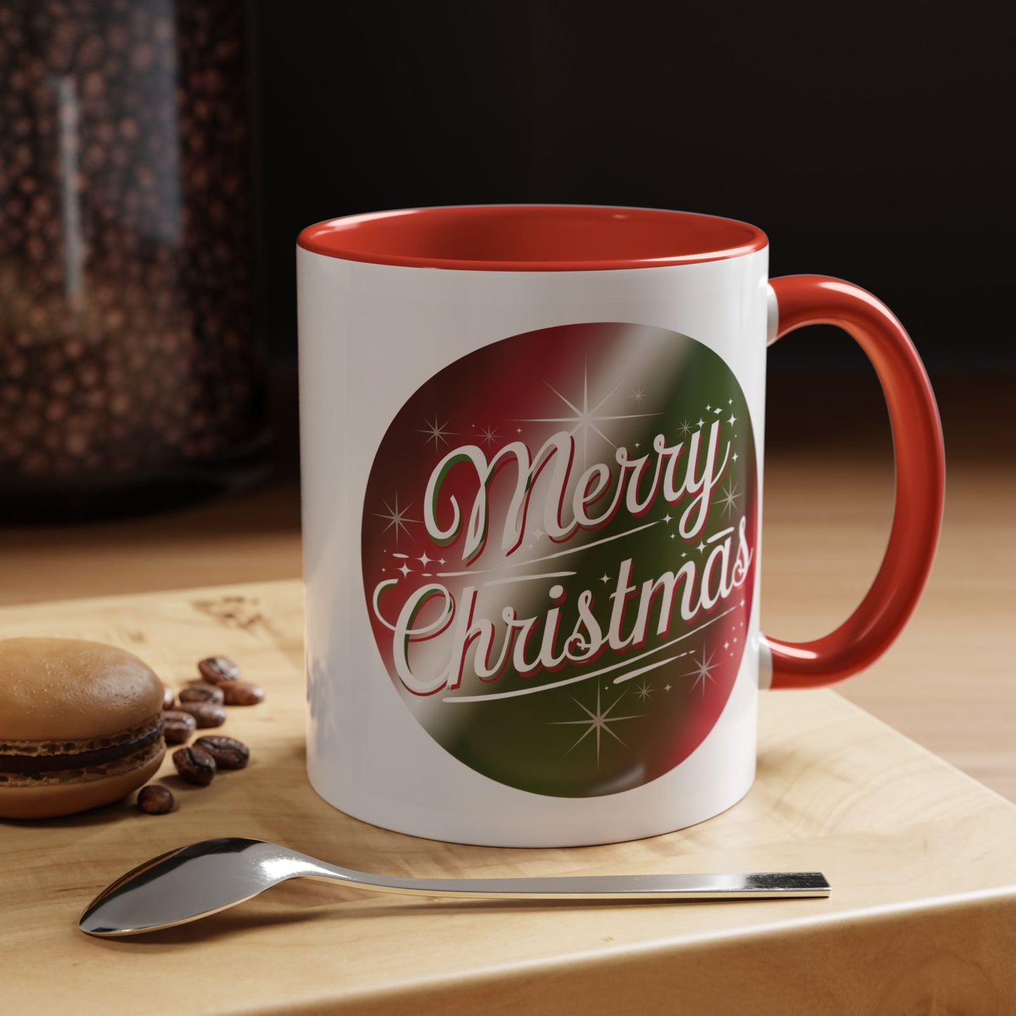 Christmas Mug - Merry Christmas White and Red Text Decoration