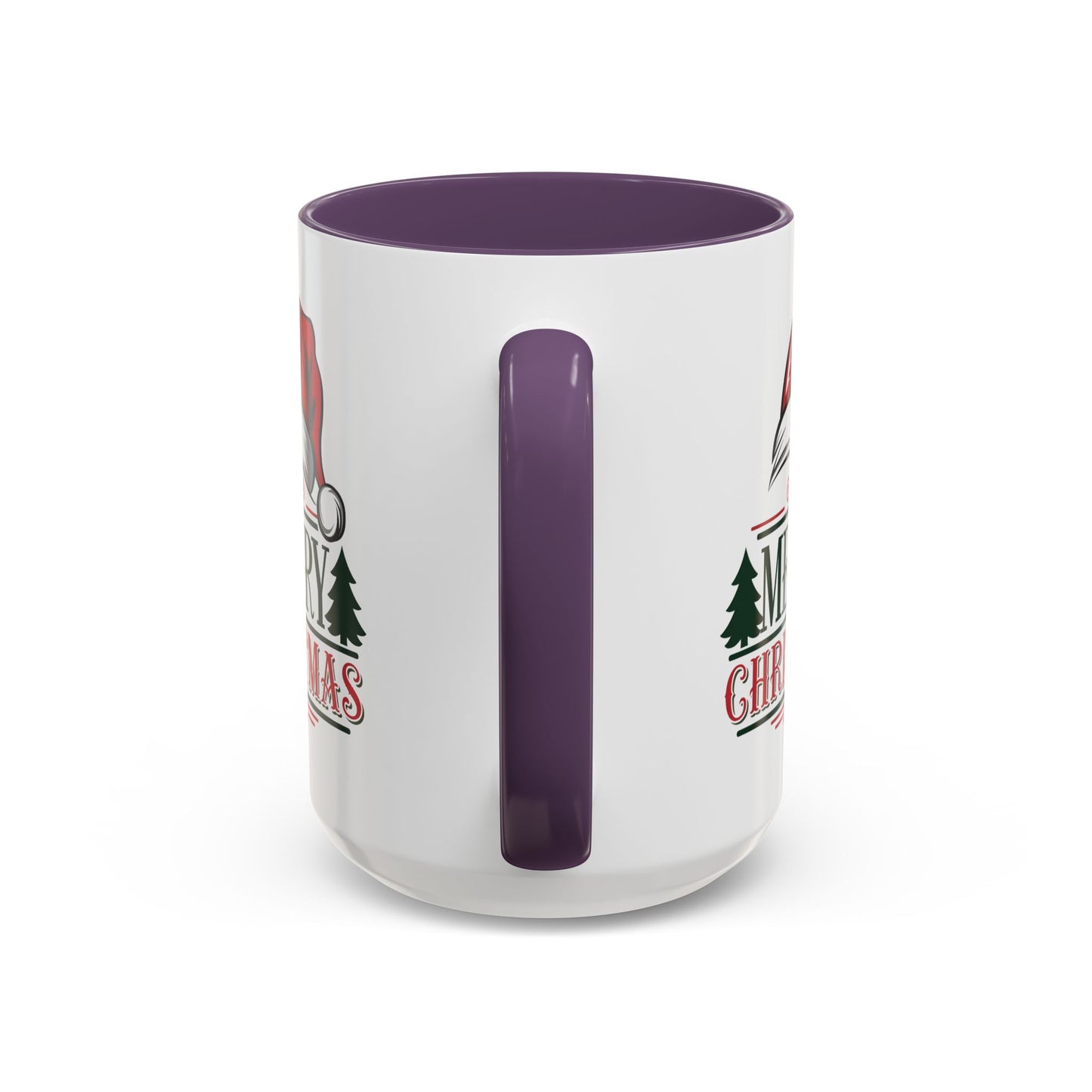 Christmas Mug - Merry Christmas Green & Red Text Red Hat