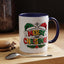Christmas Mug - Merry Christmas Red Yellow & Green Text Green & Red Hat