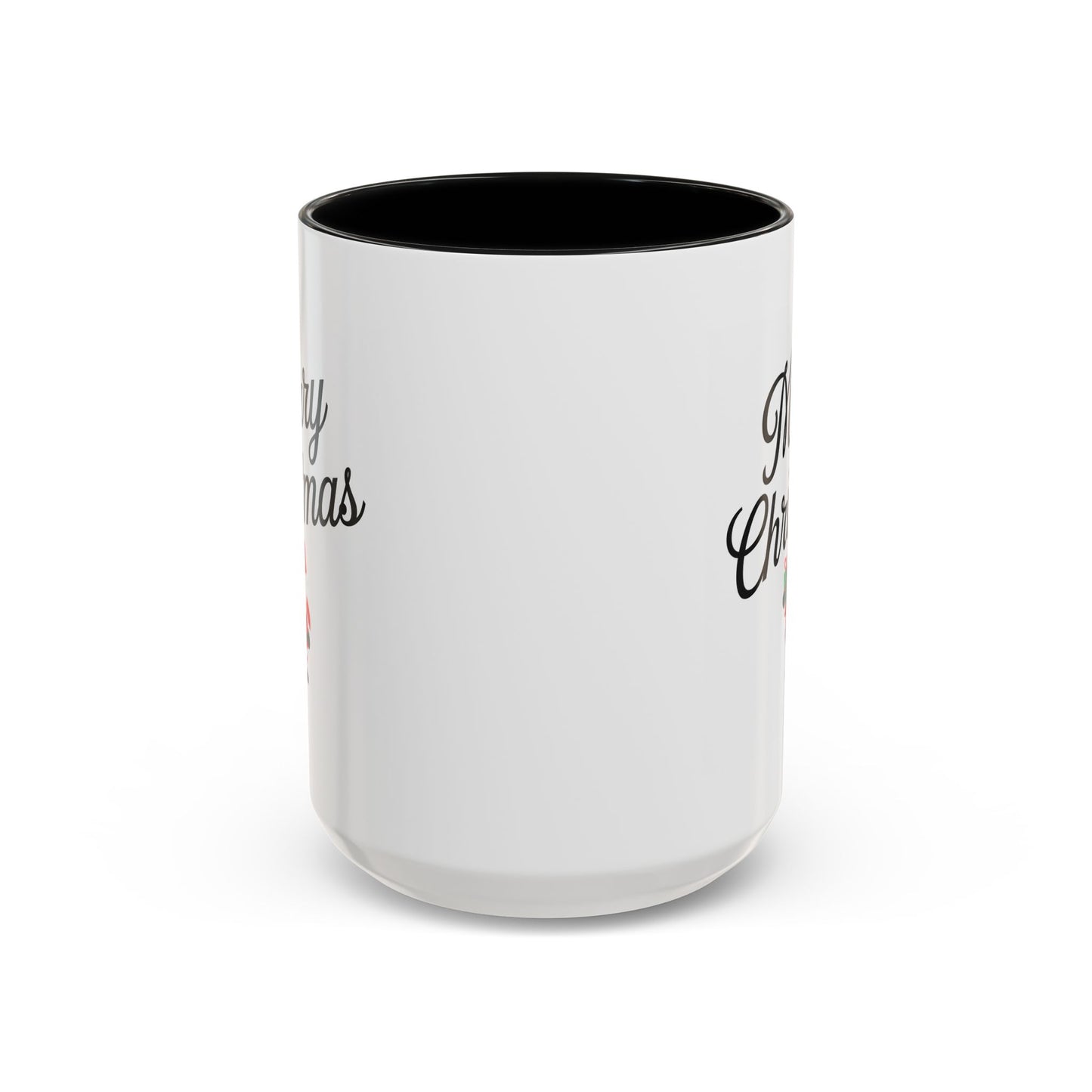 Christmas Mug - Merry Christmas Black Text Santa Present