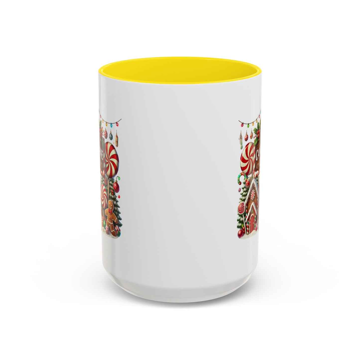 Christmas Mug - Candy Cane Lane White Text Ornaments Candy