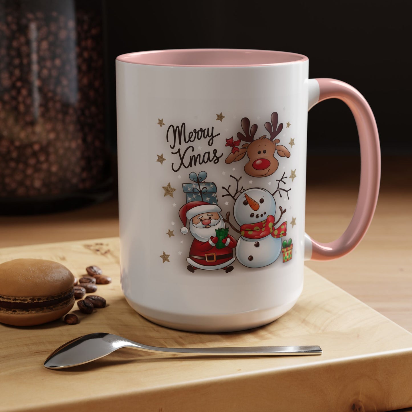 Christmas Mug - Merry Xmas Santa Snowman Reindeer