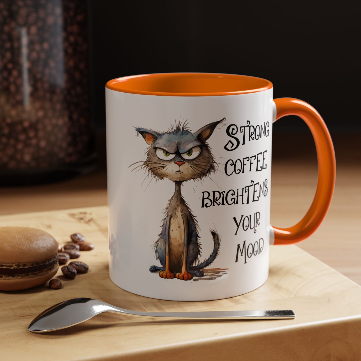Humor Mug - Strong Coffee Brightens Your Mood