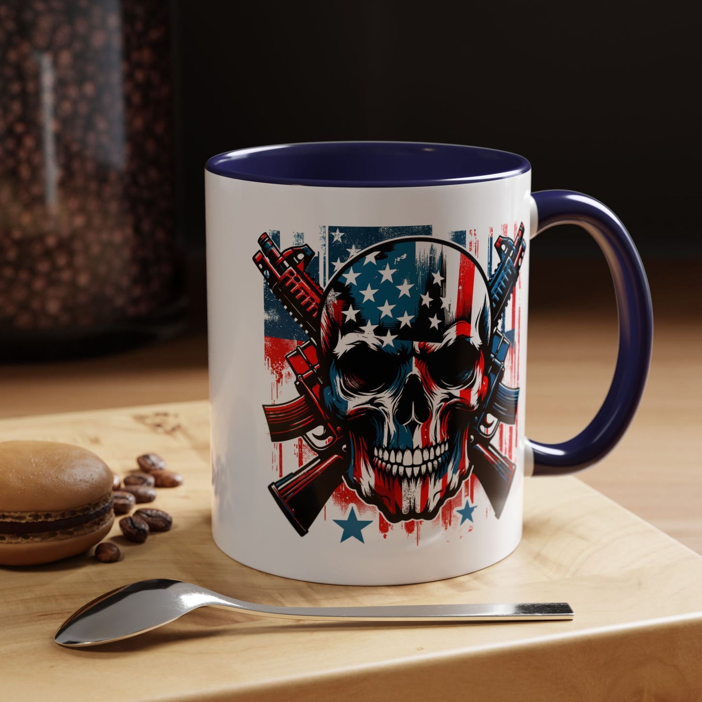 4th of July Mug - Skull With American Flag