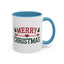Christmas Mug - Merry Christmas Red & Green Text Heart Arrow Trees