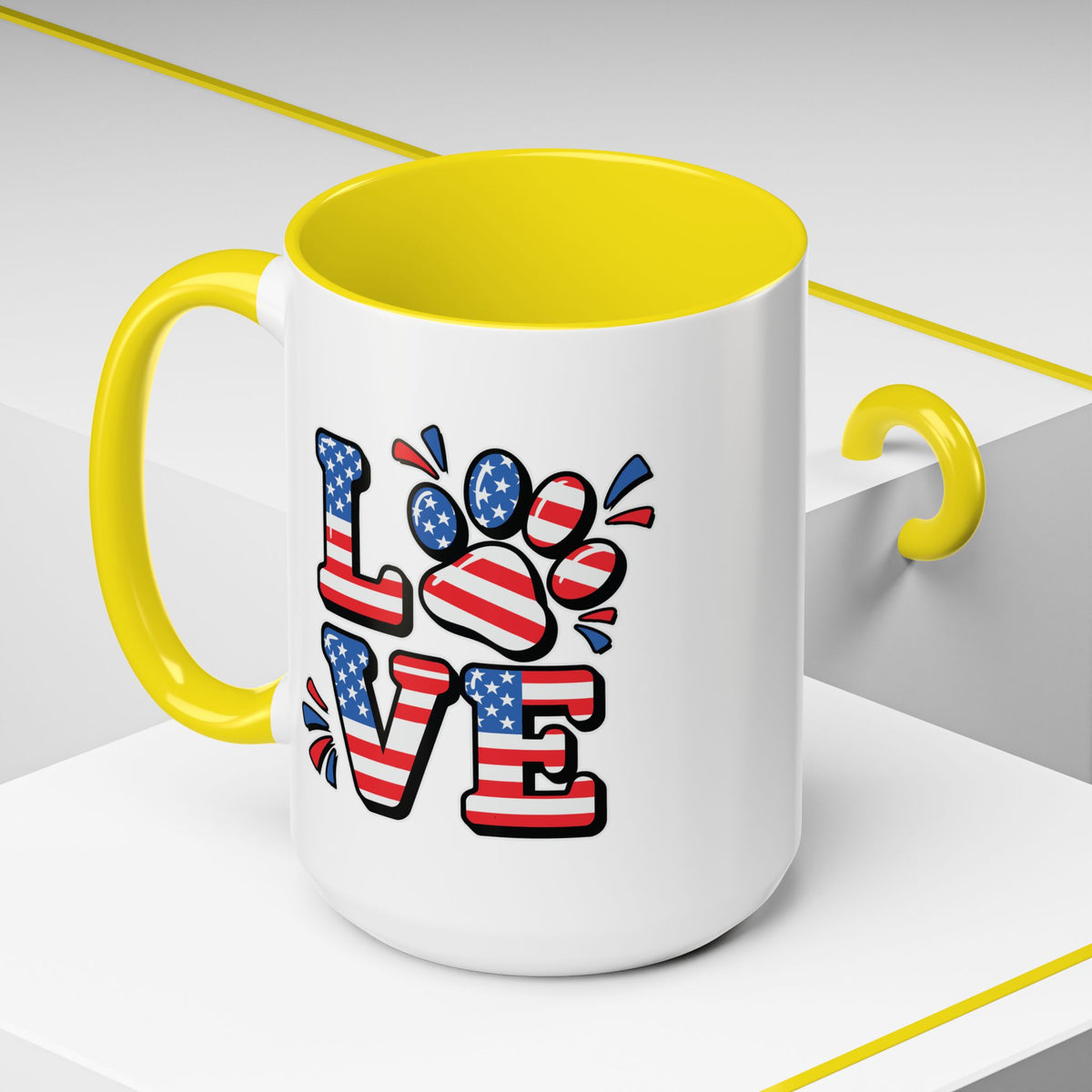 4th of July Mug - Animal Love USA Flag