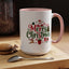 Christmas Mug - Merry Christmas Red & Green Text Santa Reindeer Tree Sleigh Ornaments