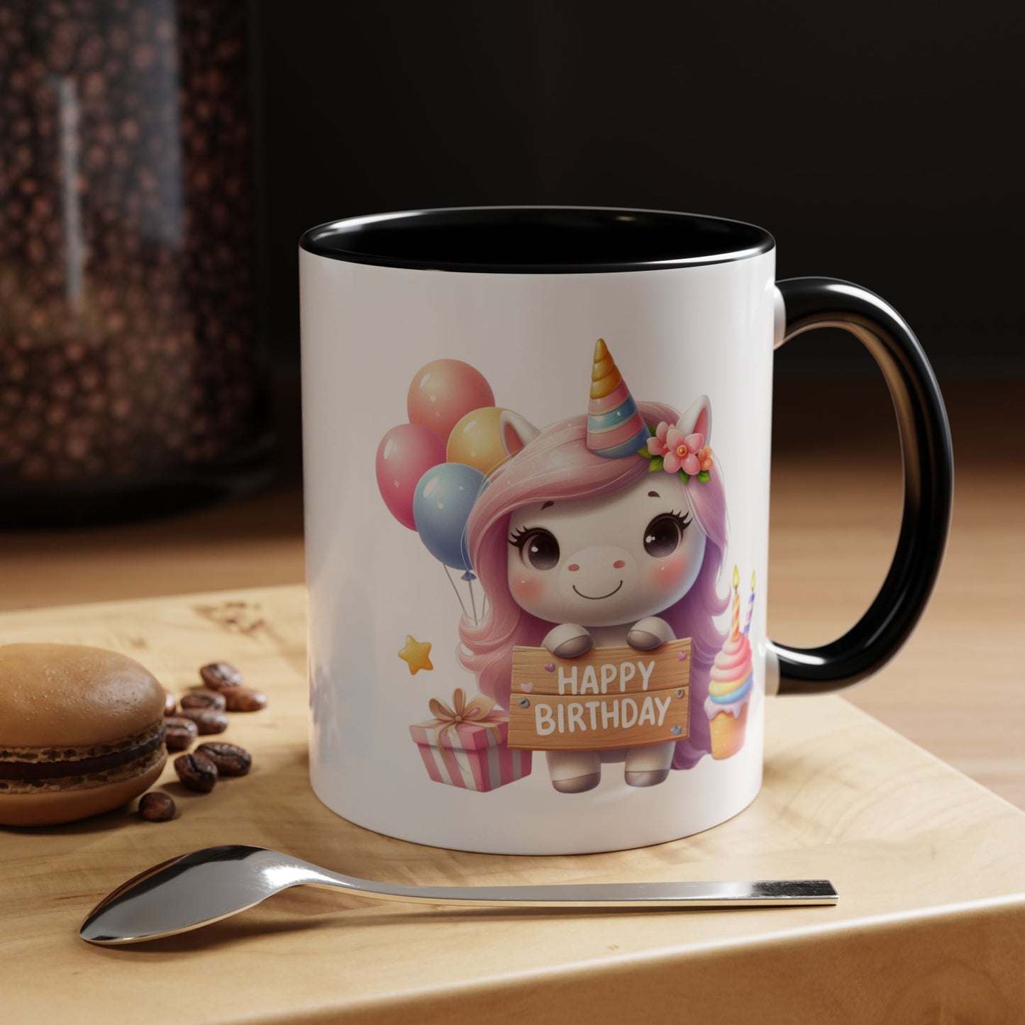 Birthday Mug - Girl Unicorn Happy Birthday Sign 2