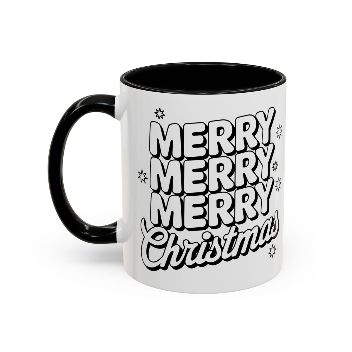 Christmas - Merry Christmas Black & White Embossed Text