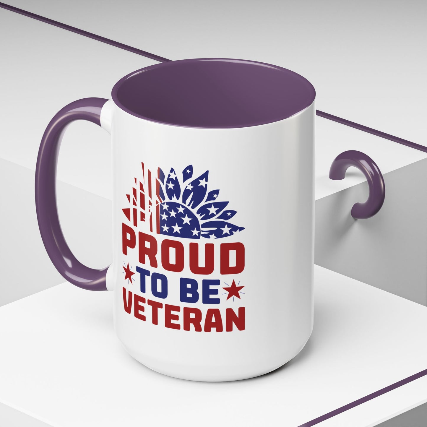 4th of July Mug - Proud to Be a Veteran Sunflower