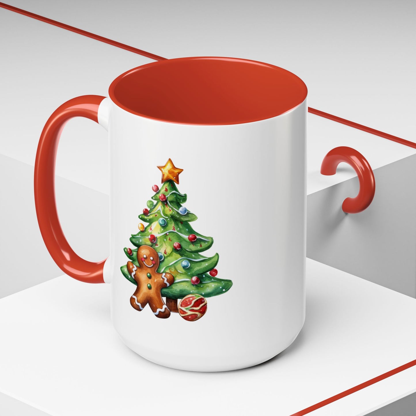 Christmas Mug - Gingerbread Man and Tree