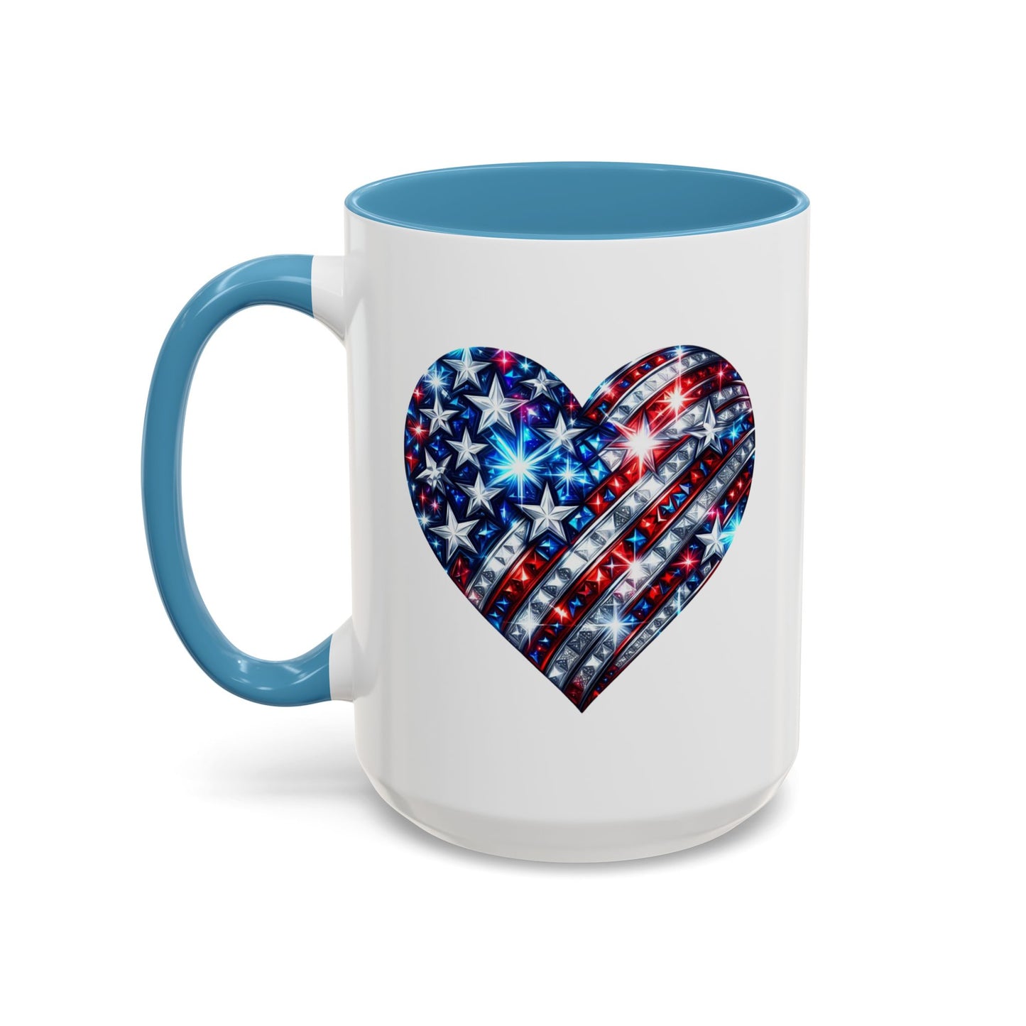 4th of July Mug - USA Sparkle Heart