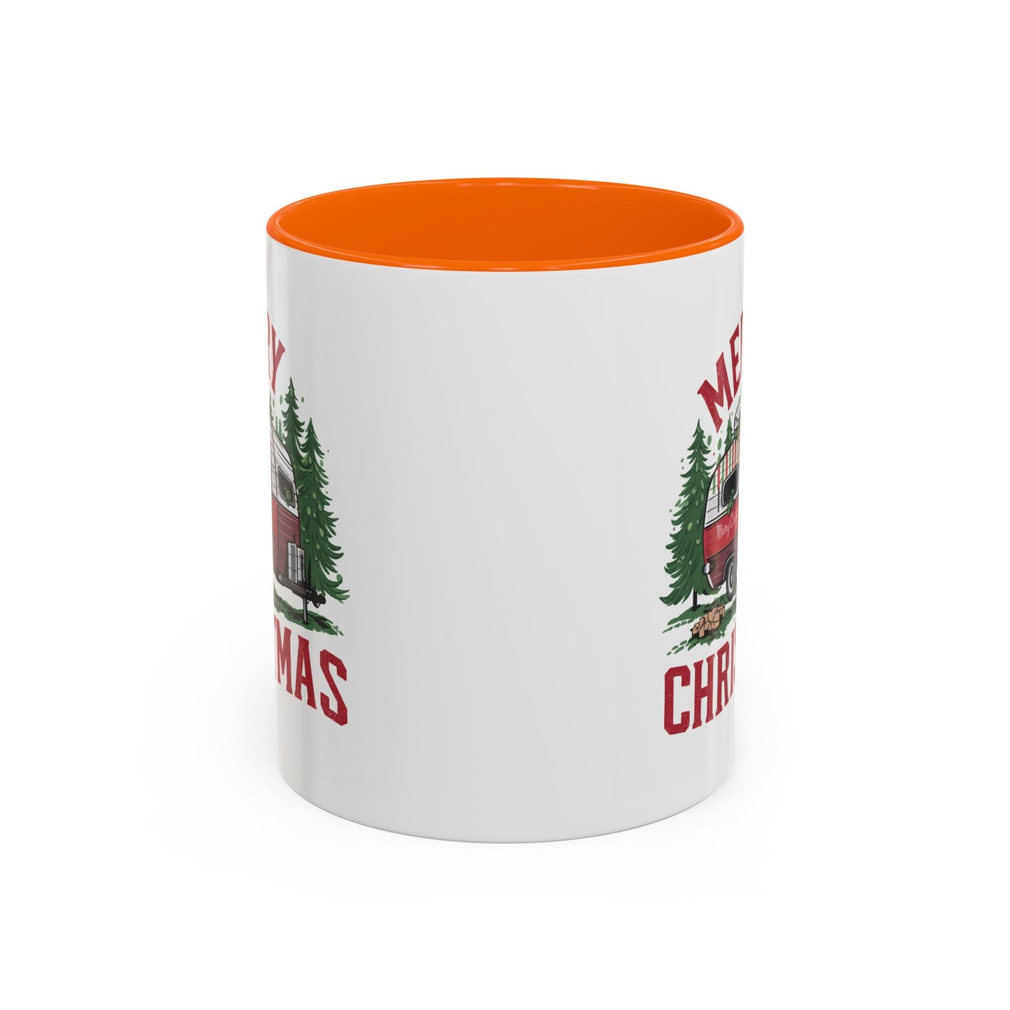 Christmas Mug - Merry Christmas Red & White Camper