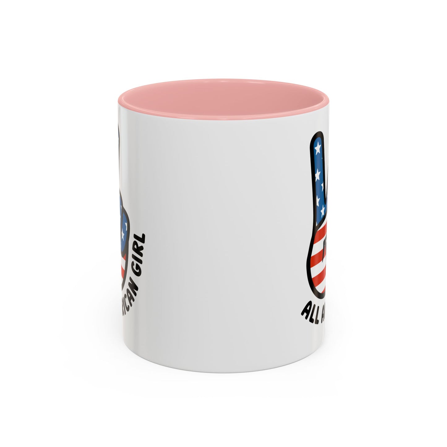 4th of July Mug - All American Girl Peace Sign