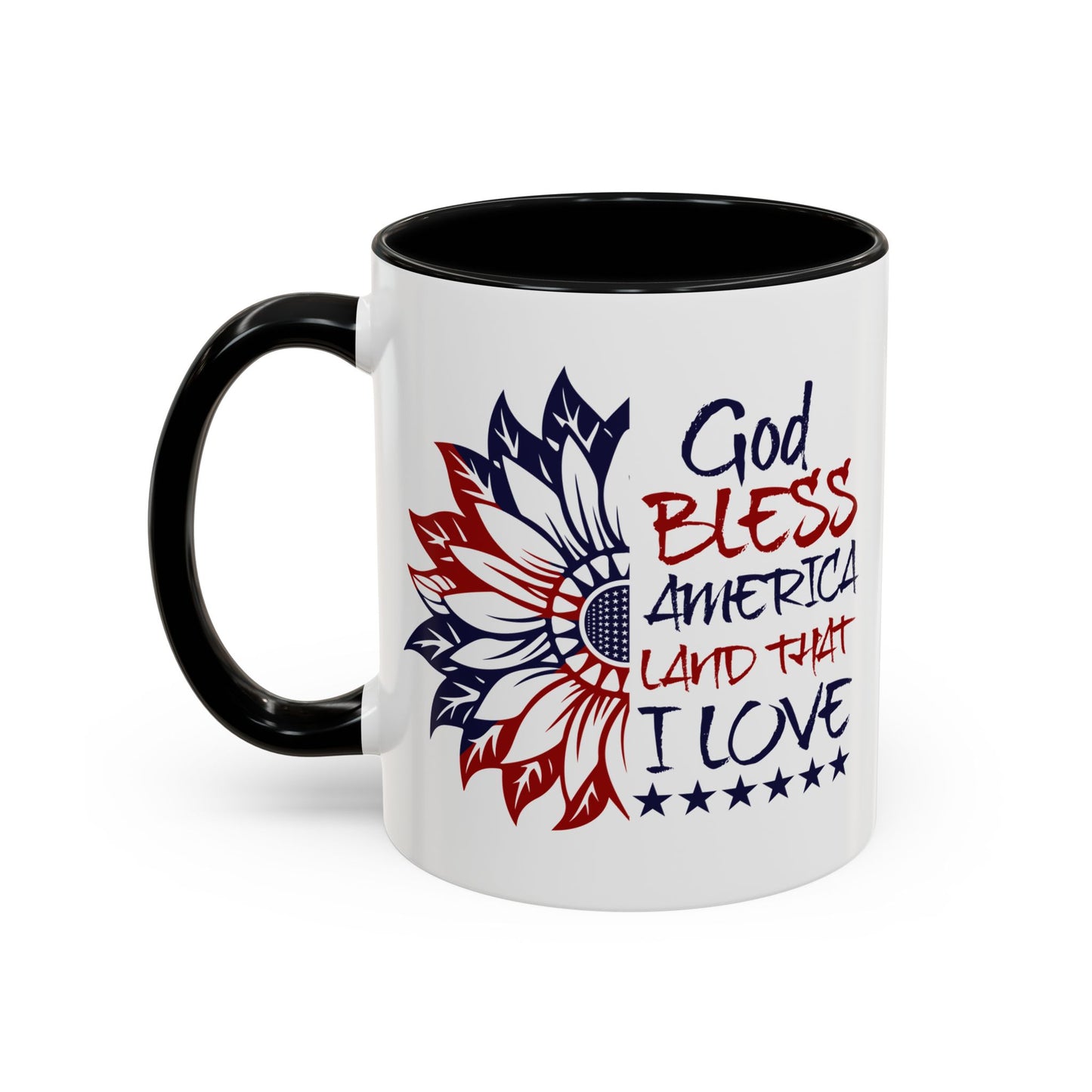 4th of July Mug - God Bless America Sunflower