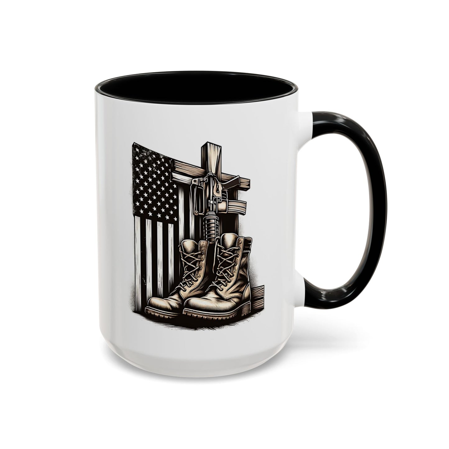 4th of July Mug - Fallen Soldier Boots Flag
