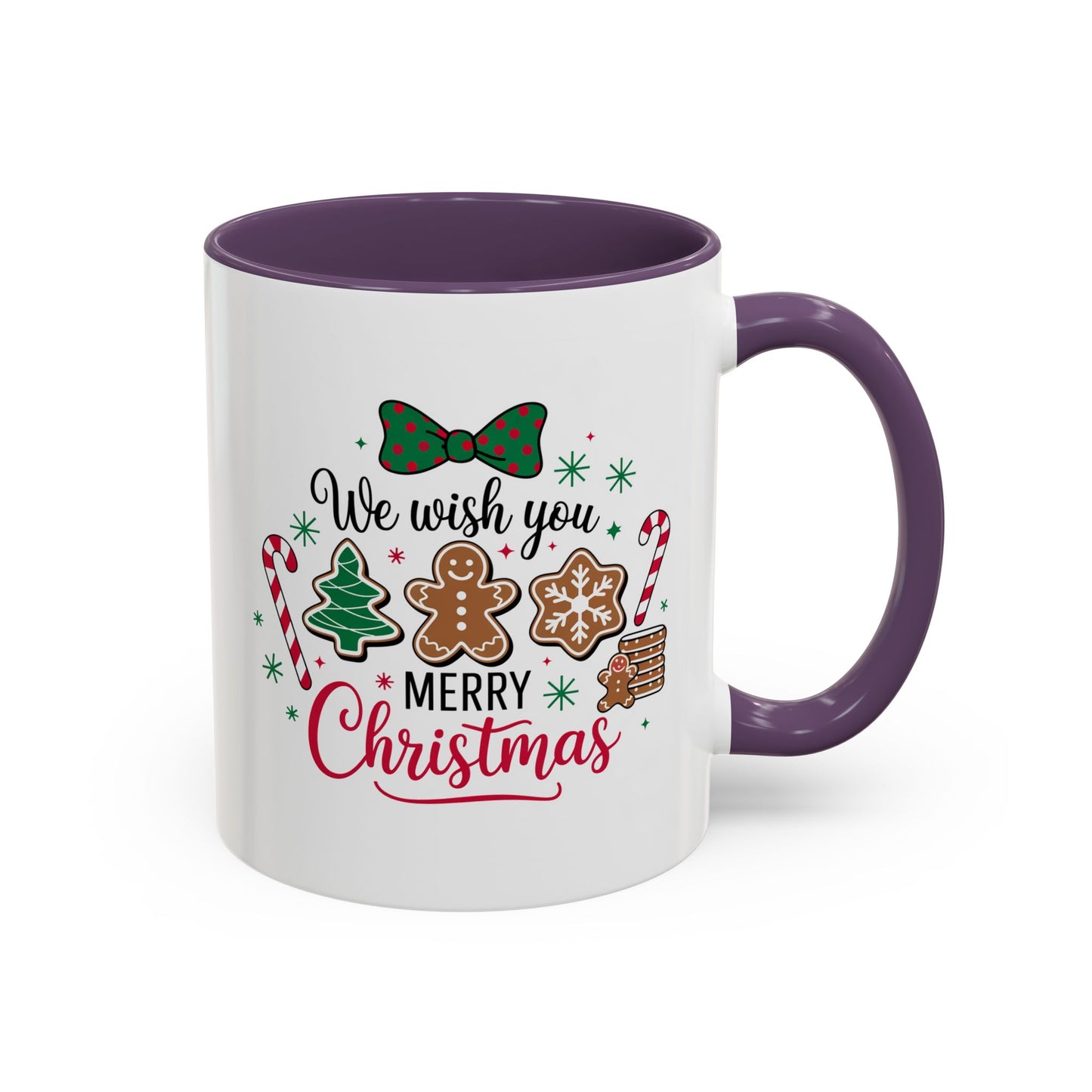 Christmas Mug - We Wish You a Merry Christmas Black & Red Text Cookies & Candy