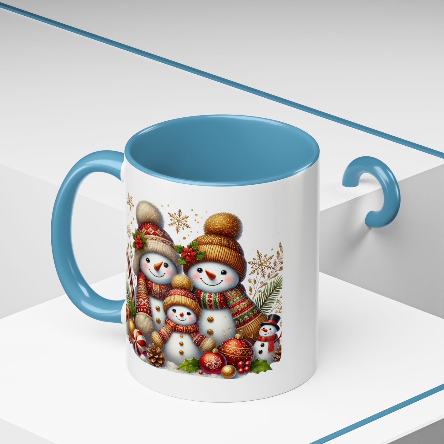 Christmas Mug - Gold Snowman Family