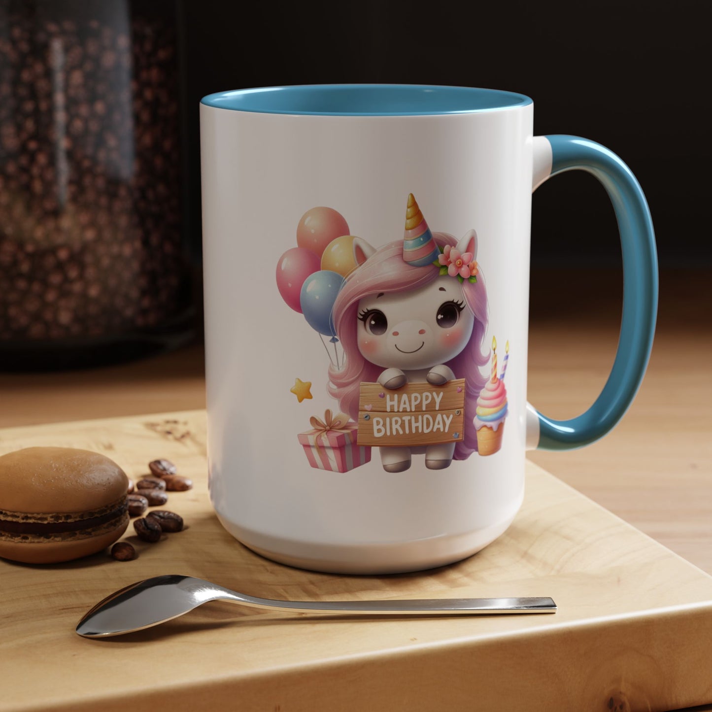 Birthday Mug - Girl Unicorn Happy Birthday Sign 2