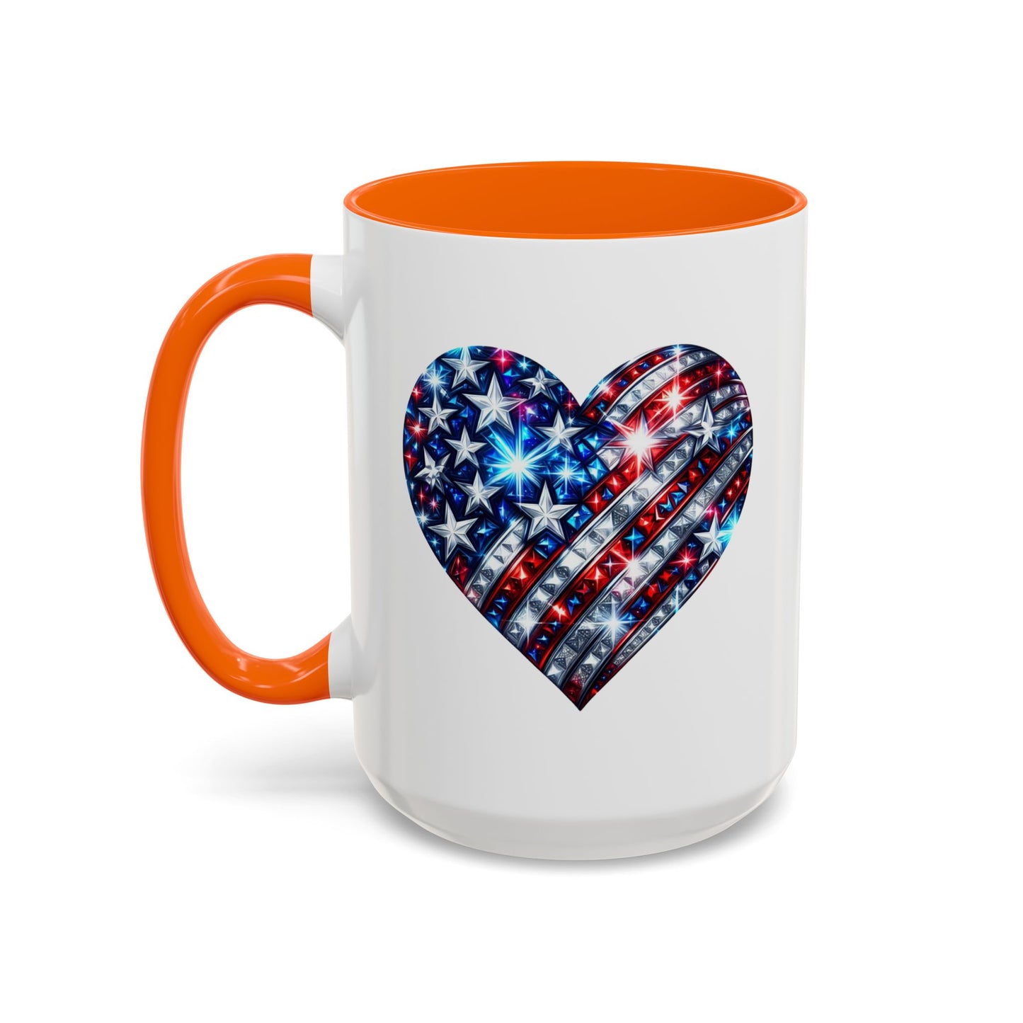 4th of July Mug - USA Sparkle Heart